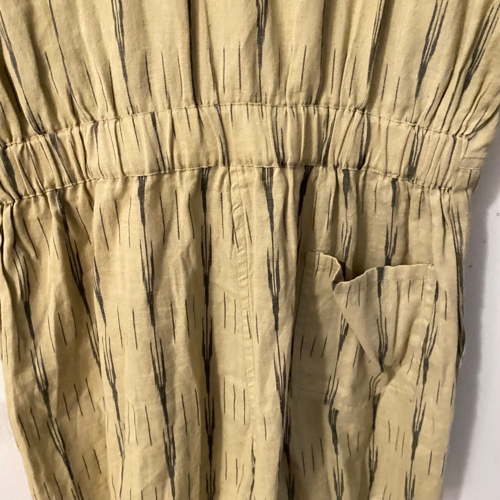 Jens Pirate Booty Womens Ikat Print Zip Front Romper Olive Cotton Sz Large - Picture 6 of 9